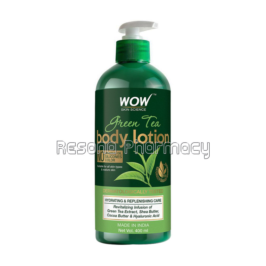 Green Tea Body Lotion   Hydrating and Replenishing   With Green Tea Extract, Shea Butter   No Mineral Oil, Silicones and Color   400Ml