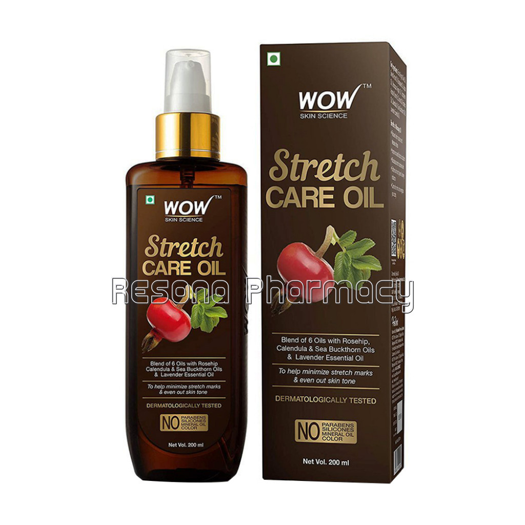 Stretch Care Oil To Minimize Stretch Marks and Even Out Skin Tone   Blend Of 6 Oils With Rosehip Calendula and Sea Buckthorn Oils   No Parabens, Silicones, Mineral Oil and Color   200 Ml