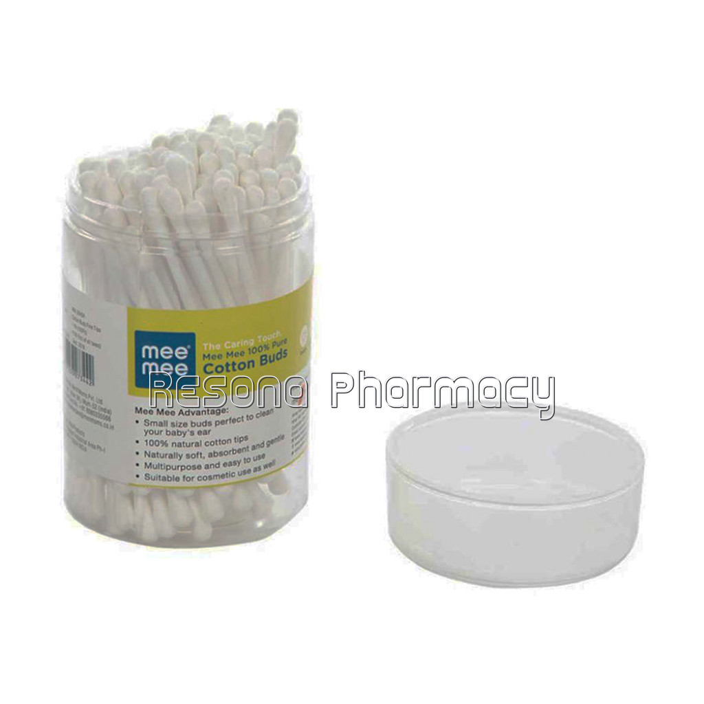 Mee Mee 100% Pure Cotton Buds, White, 100 Pieces