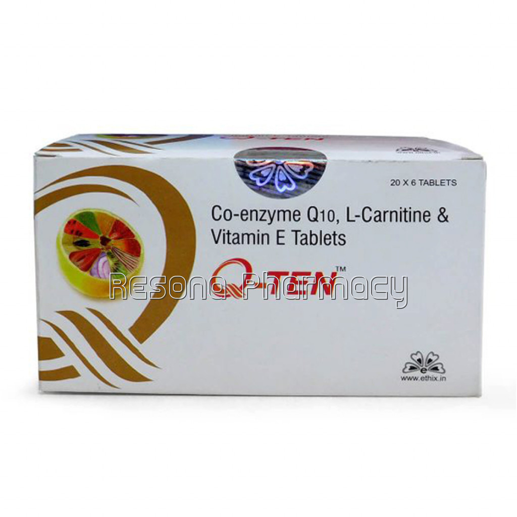 Q Ten (Co Enzyme Q10 Plus L Carintine Plusvitamin E) – 6 Tablet In A Strip