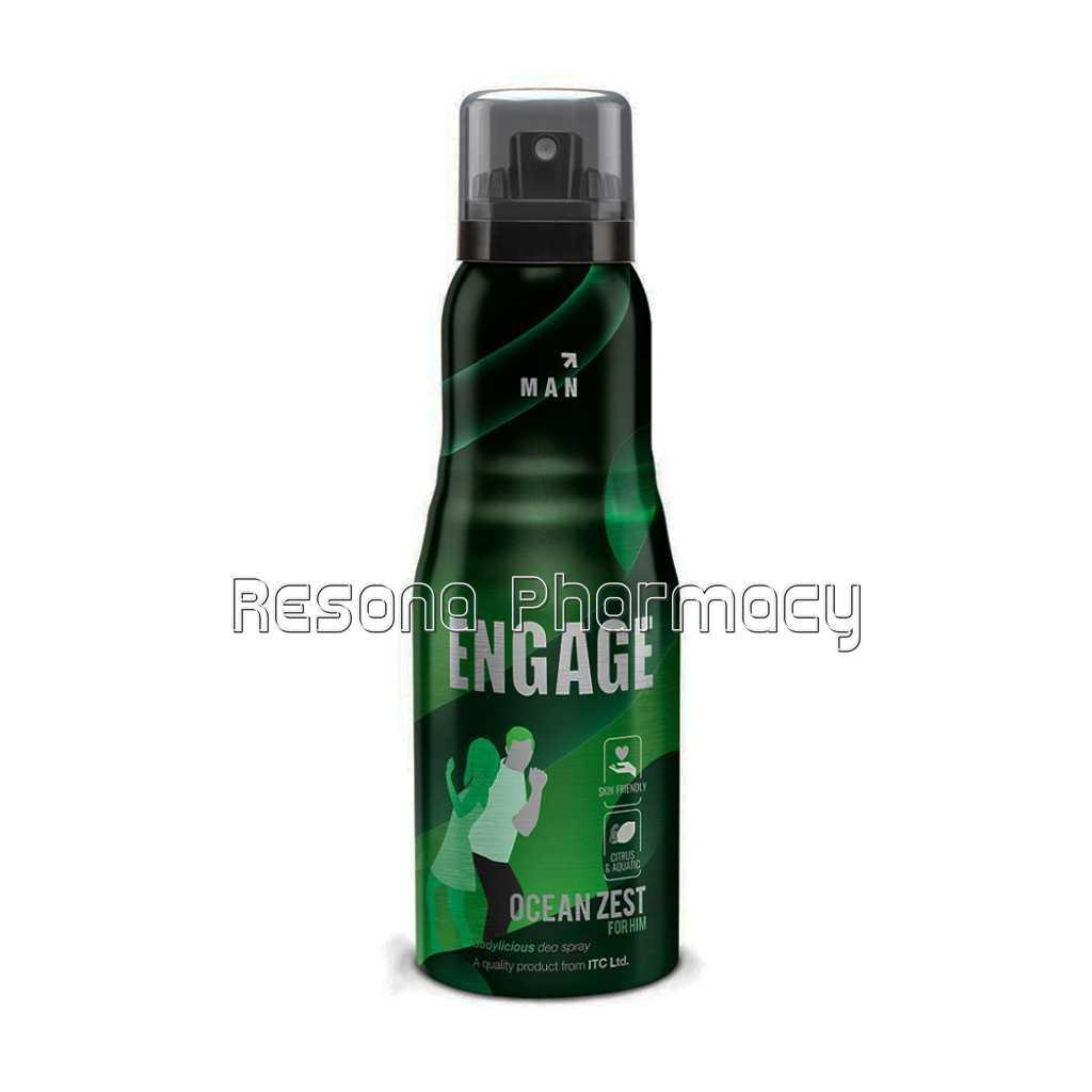 Engage Ocean Zest Deodorant For Men, Citrus And Aquatic, Skin Friendly, 150Ml