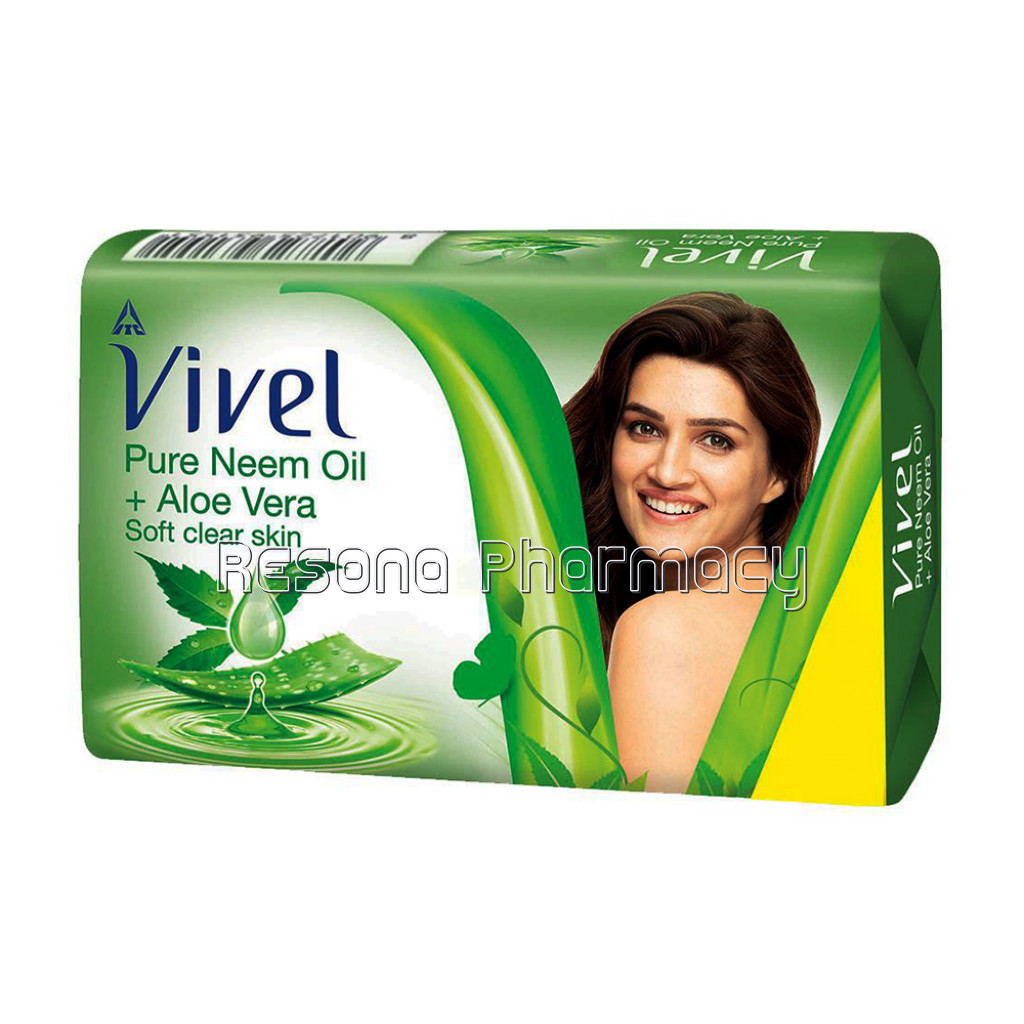 Vivel Neem Oil And Aloe Vera Bathing Bar, Soft Protected Skin With Pure Neem Oil, 57Gm