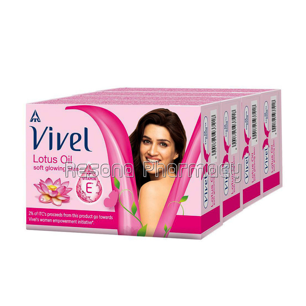 Vivel Lotus Oil Soap, Soft Glowing Skin With Vitamin E 100Gx3Plus1
