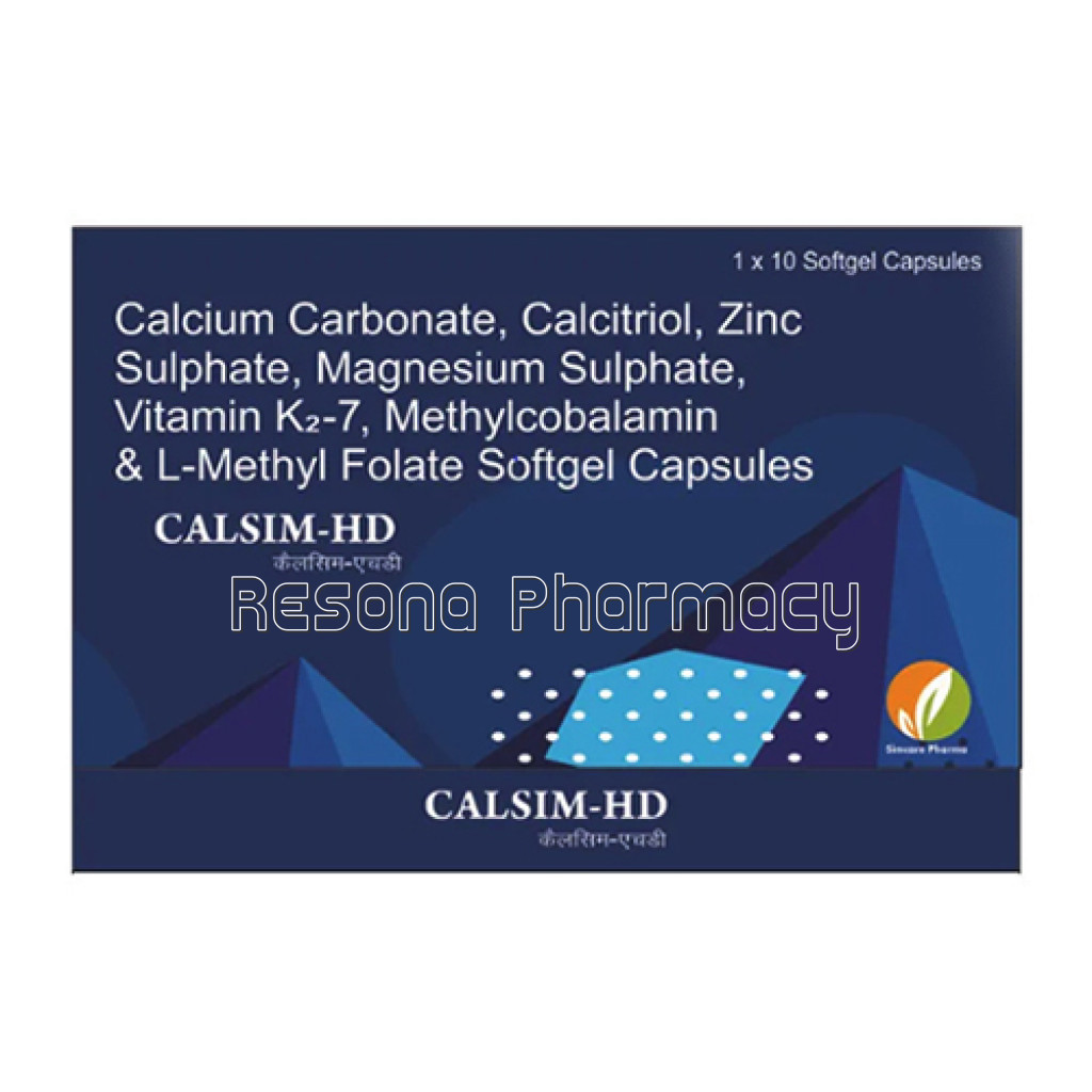 Calcium Carbonate Calcitriol Zinc Sulphate Magnesium Sulphate Vitamin K2 7 Methylcobalamin And L Methyl Folate Softgel Capsules