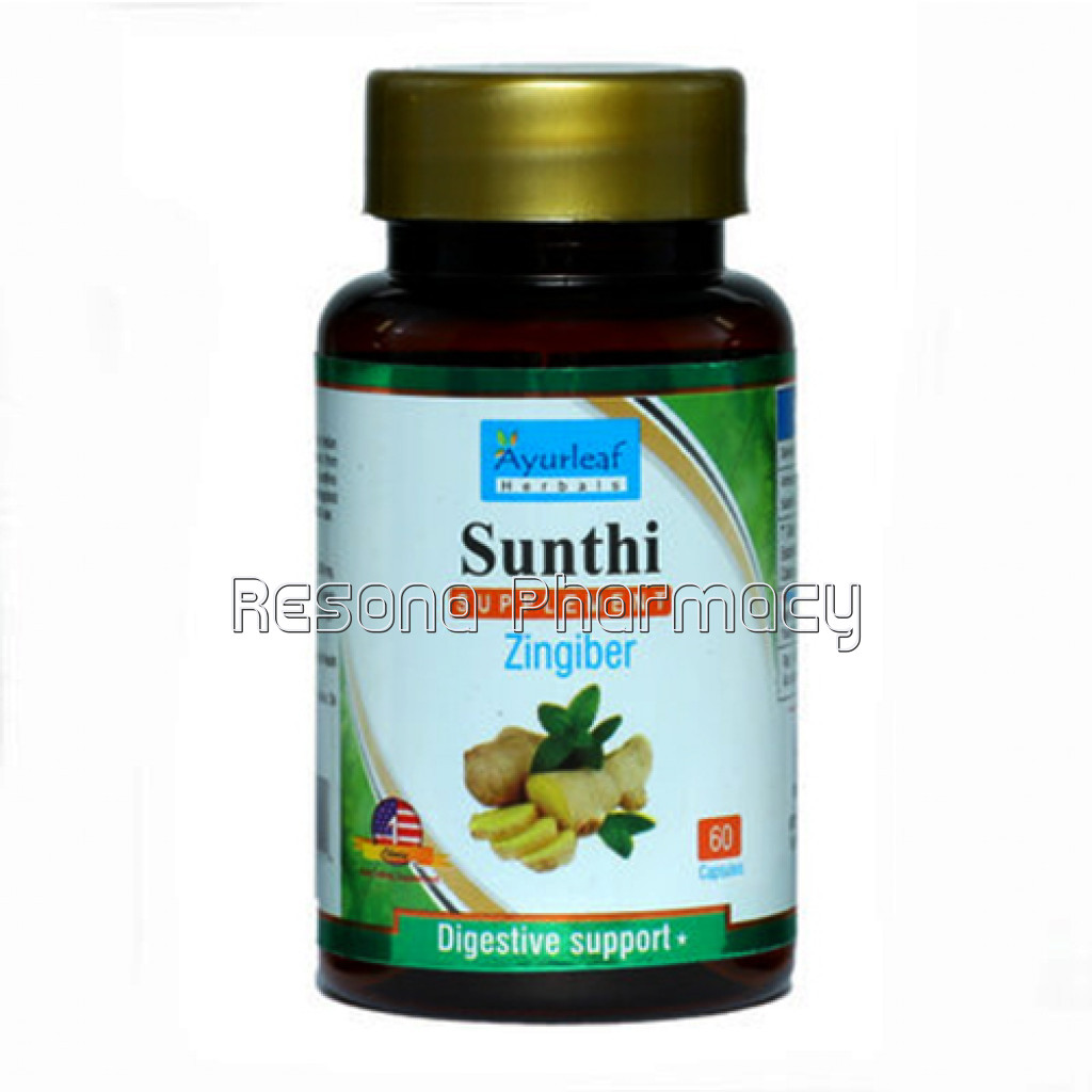 Ayurleaf Herbals Sunthi And Active Stomach Care Herbal Supplement 500Mg