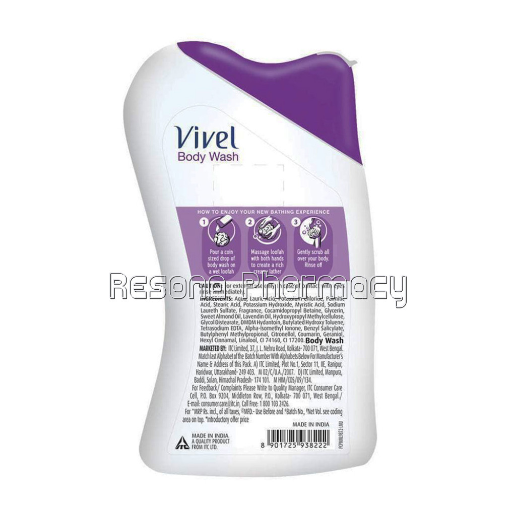 Vivel Body Wash, Lavender and Almond Oil Shower Crème , 200 Ml