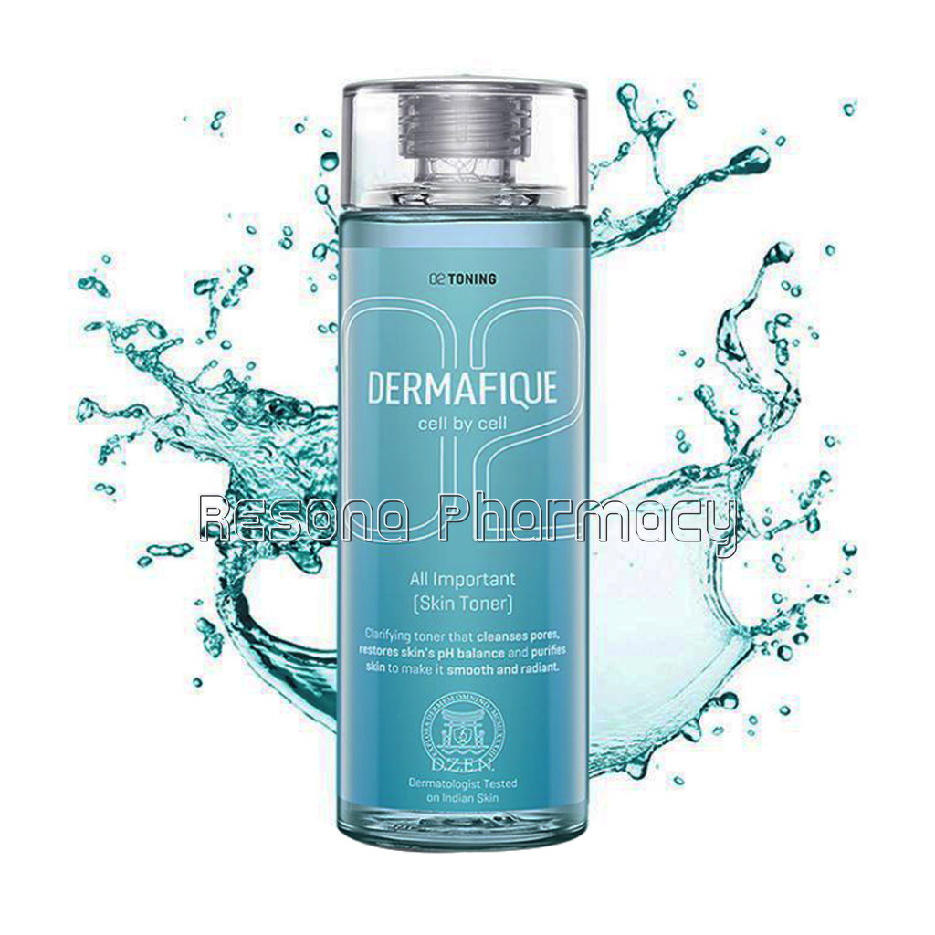 Dermafique All Important Skin Toner For All Skin Types, Cleanses Pores, Balances Ph, Alcohol Free, Paraben Free, Dermatologist Tested (150 Ml)