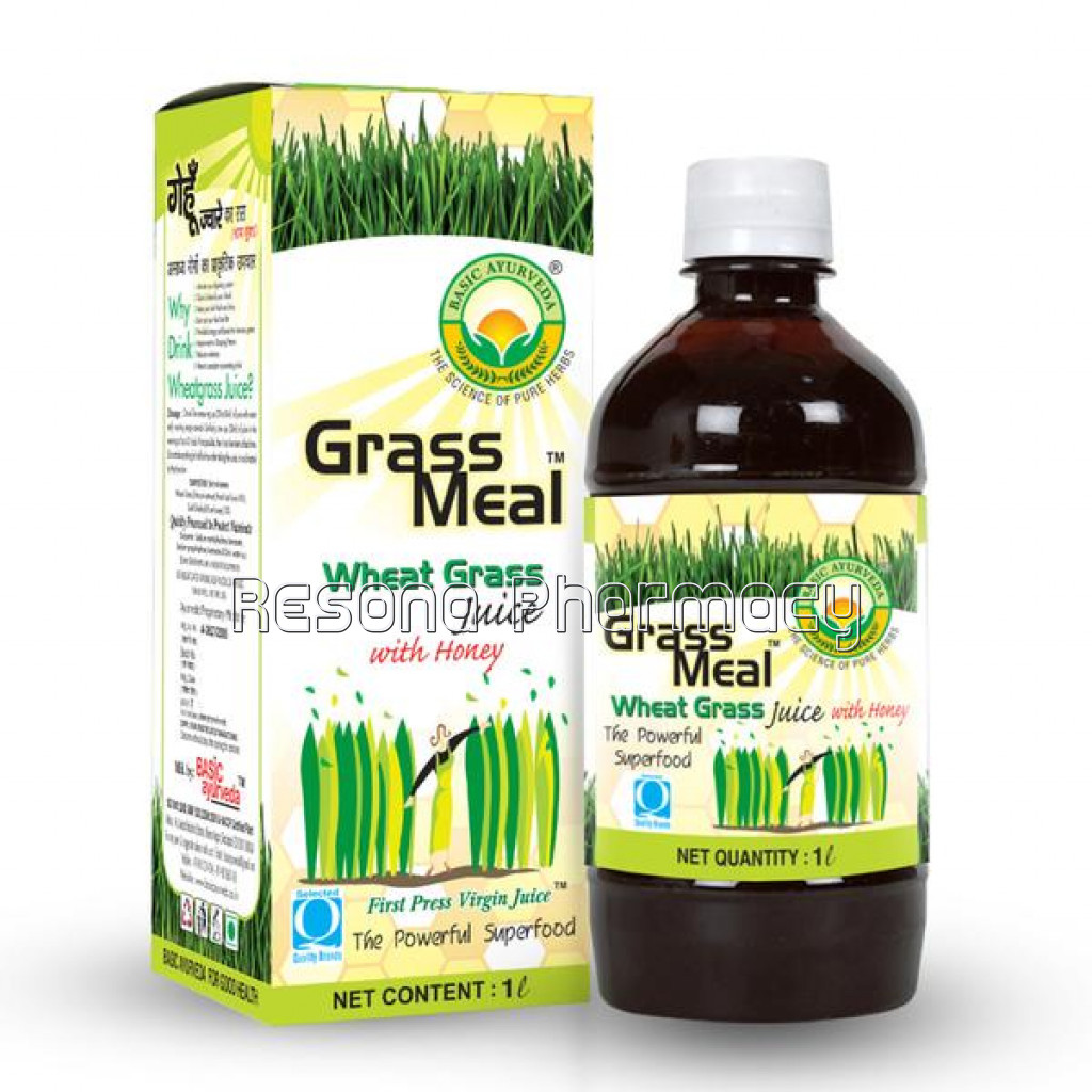Basic Ayurveda Grass Meal (Wheat Grass) Juice With Honey 1 Ltr