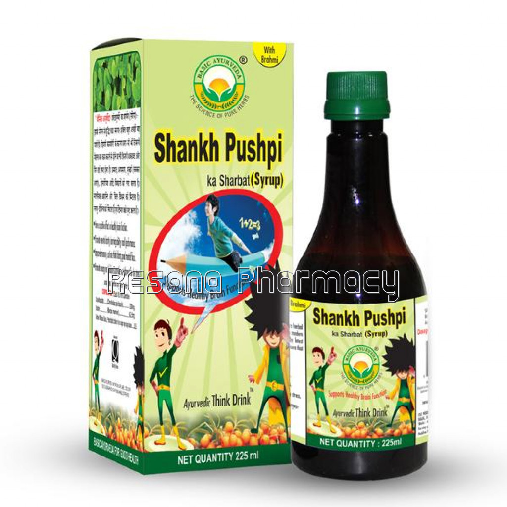 Basic Ayurveda Shankhpushpi Ka Sharbat Syrup 225 Ml