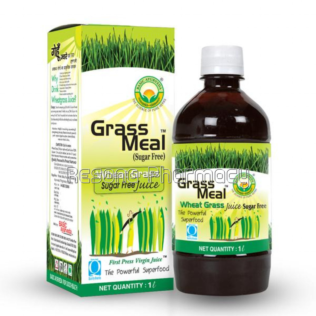 Basic Ayurveda Grass Meal (Wheat Grass) Juice Sugar Free 1 Ltr