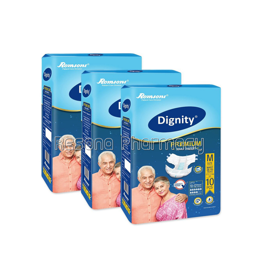Dignity Premium Adult Diapers, Medium, Waist Size 28