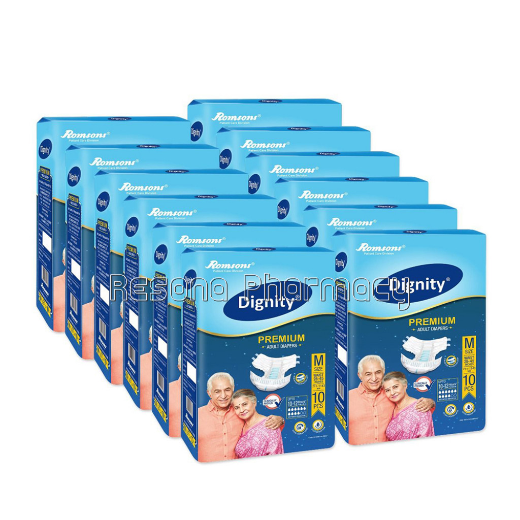 Dignity Premium Adult Diapers, Medium, Waist Size 28