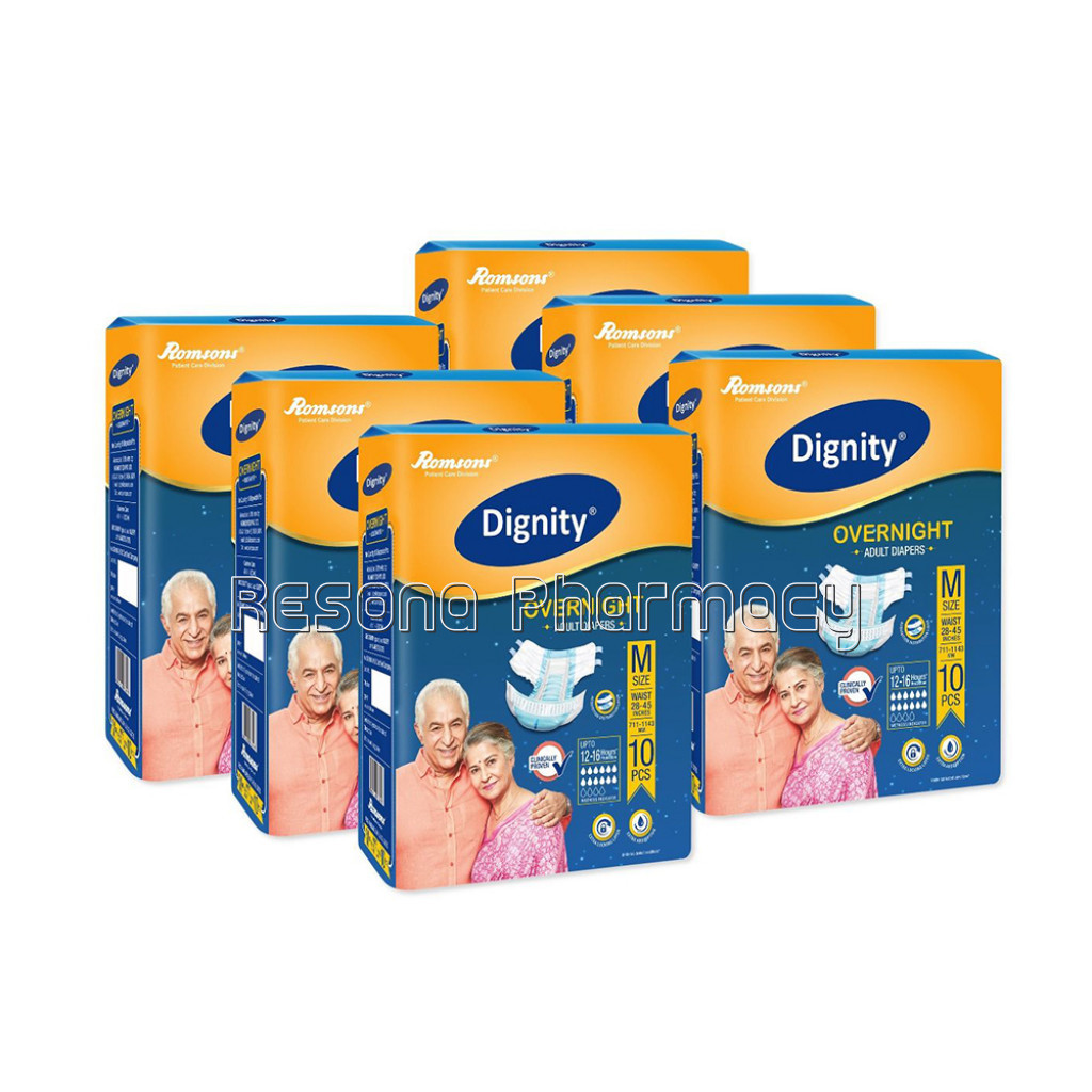 Dignity Overnight Adult Diapers, Medium, Waist Size 28