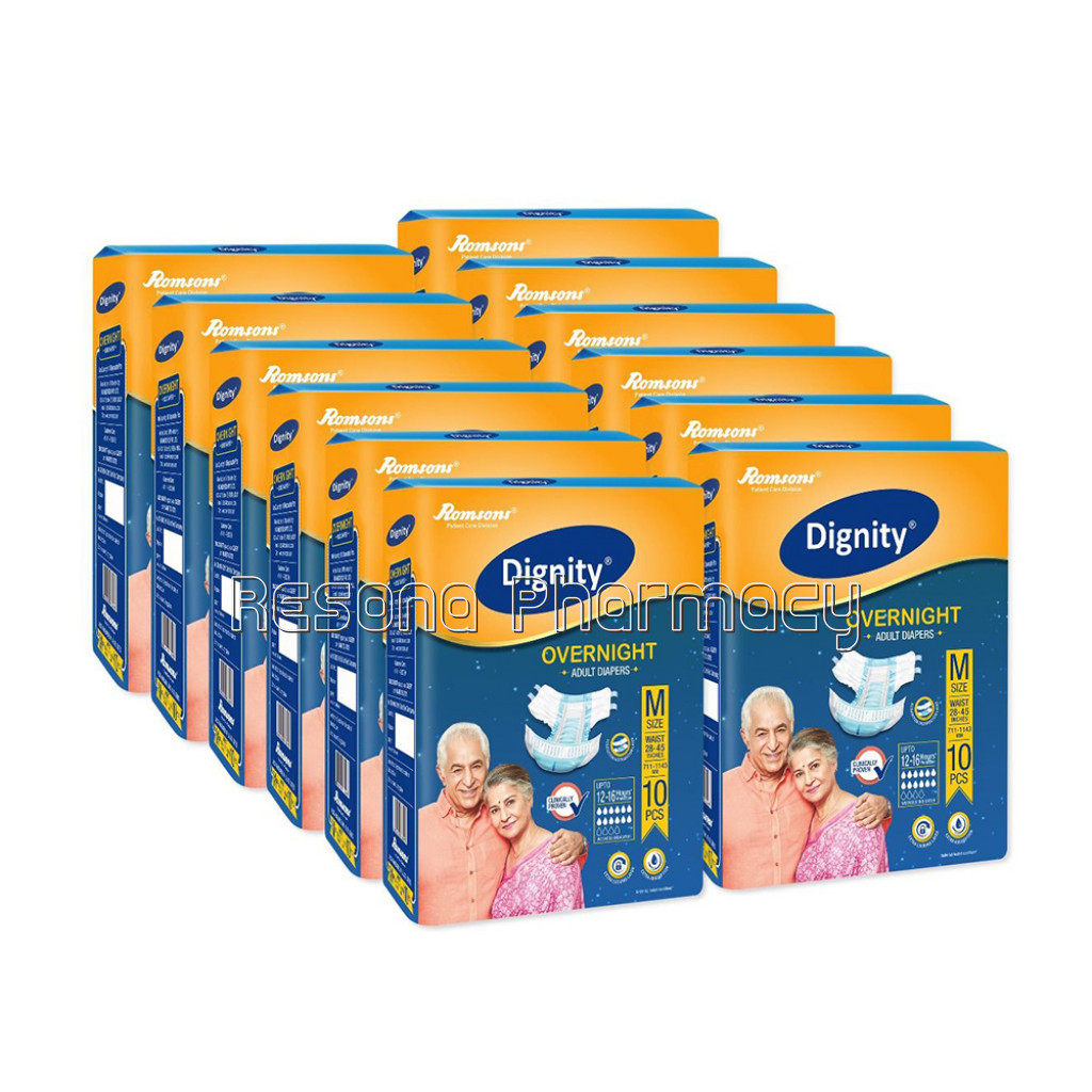 Dignity Overnight Adult Diapers, Medium, Waist Size 28