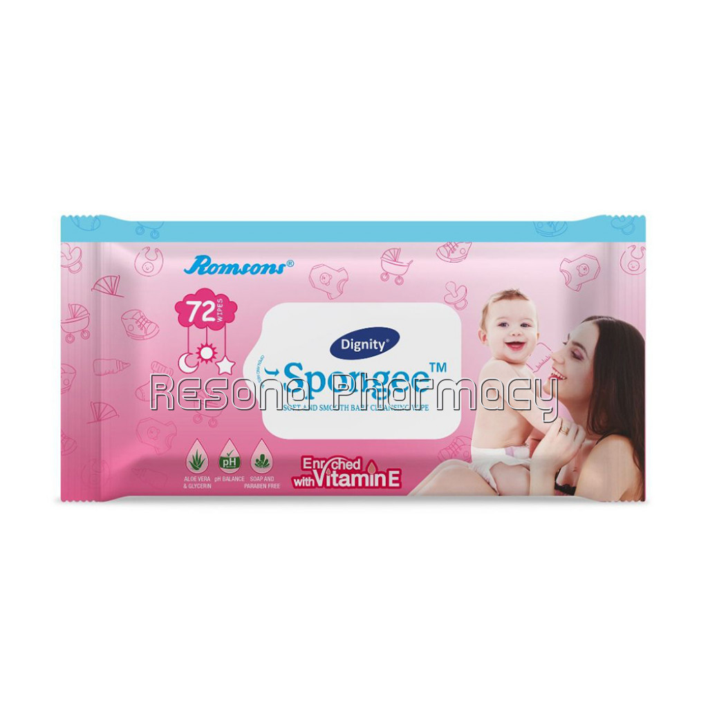 Dignity Spongee Baby Wet Wipes, 150X200 Mm, 72 Wipes/Pack (Pack Of 1)