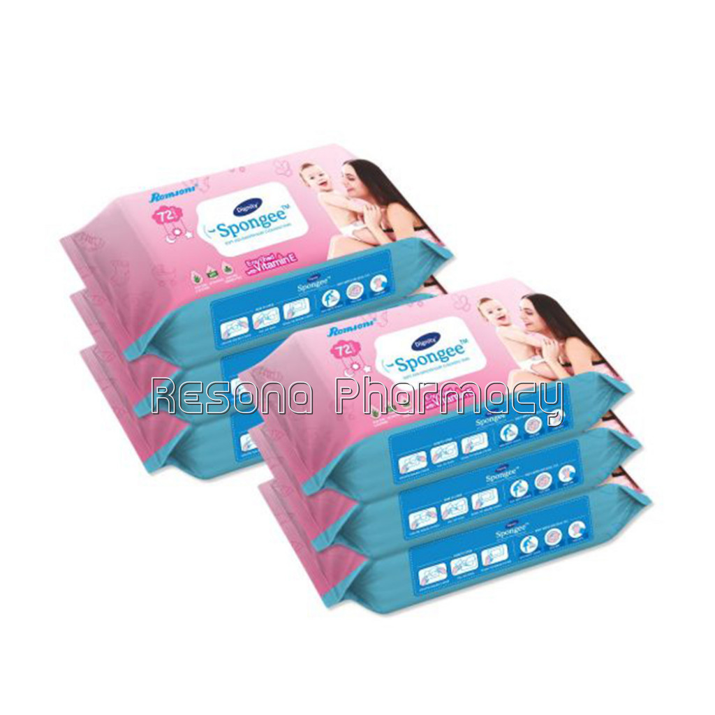 Dignity Spongee Baby Wet Wipes, 150X200 Mm, 72 Wipes/Pack (Pack Of 6) 432 Wipes