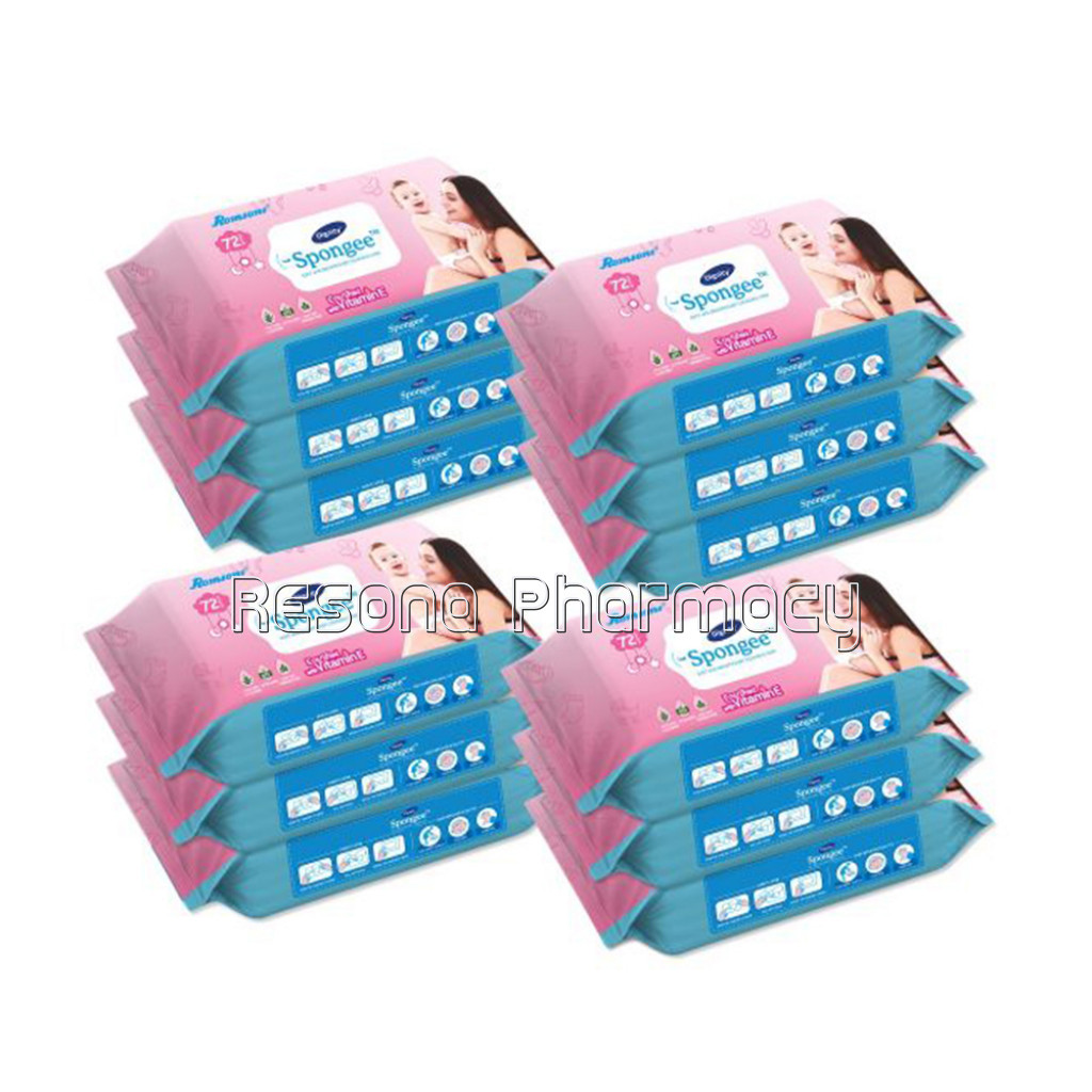 Dignity Spongee Baby Wet Wipes, 150X200 Mm, 72 Wipes/Pack (Pack Of 12) 864 Wipes
