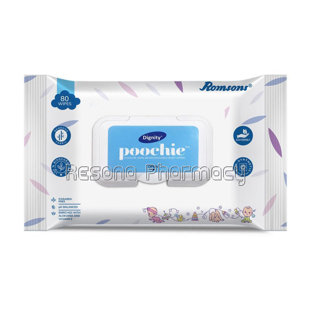 Dignity Poochie 100% Biodegradable Baby Wipes, 150X200 Mm, 80 Wipes/Pack (Pack Of 1)