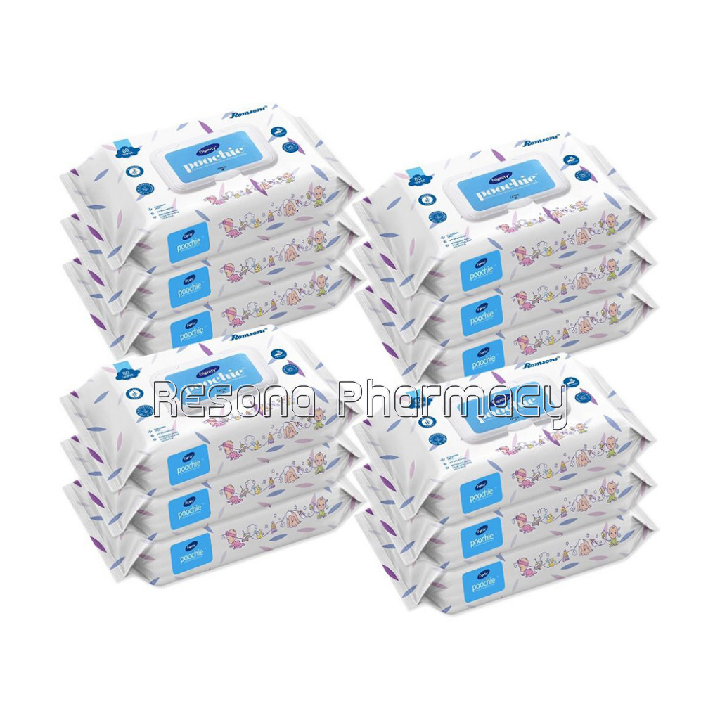 Dignity Poochie 100% Biodegradable Baby Wipes, 150X200 Mm, 80 Wipes/Pack (Pack Of 12) 960 Wipes