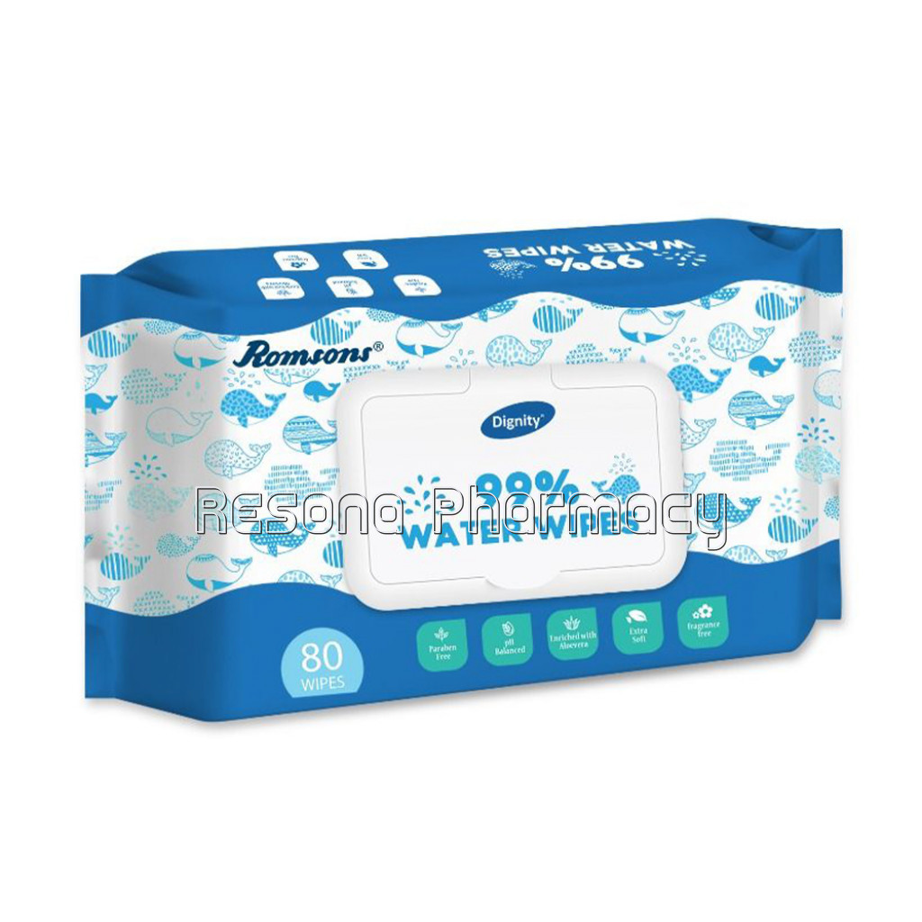 Dignity 99% Water Wipes, 150X200 Mm, 80 Wipes/Pack (Pack Of 1)