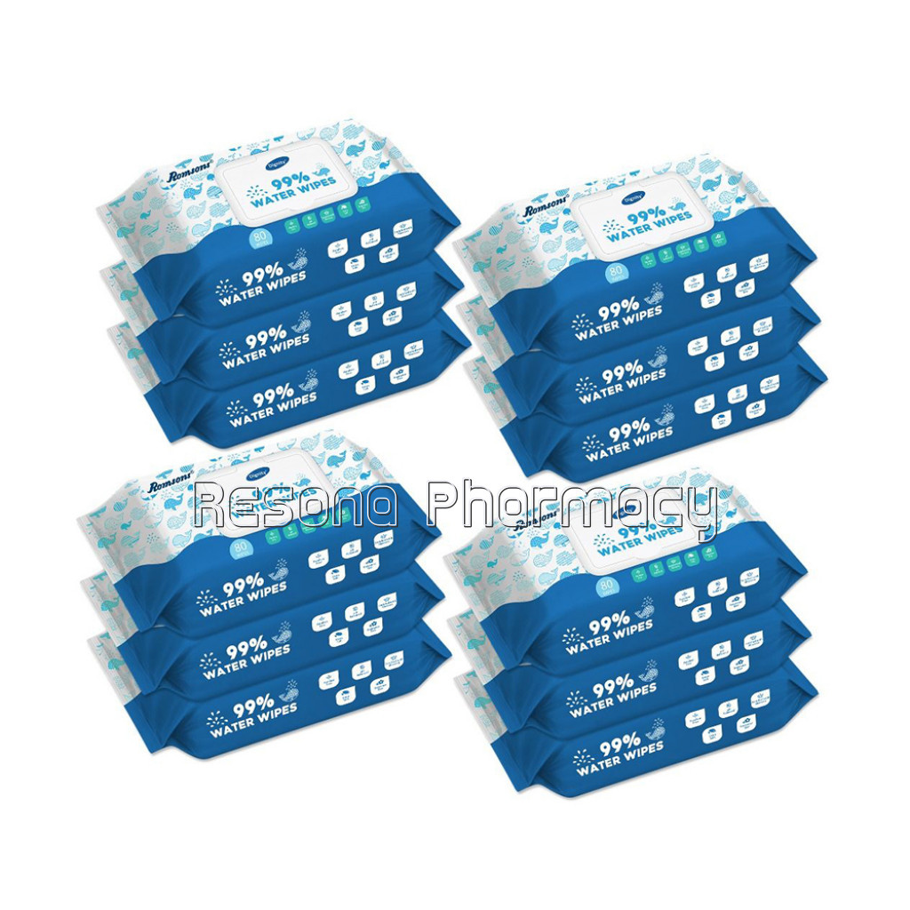 Dignity 99% Water Wipes, 150X200 Mm, 80 Wipes/Pack (Pack Of 12) 960 Wipes