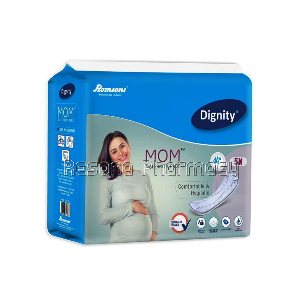 Dignity Mom Maternity Pads, Comfortable and Hygenic, Medium, 5 Pcs/Pack (Pack Of 1)