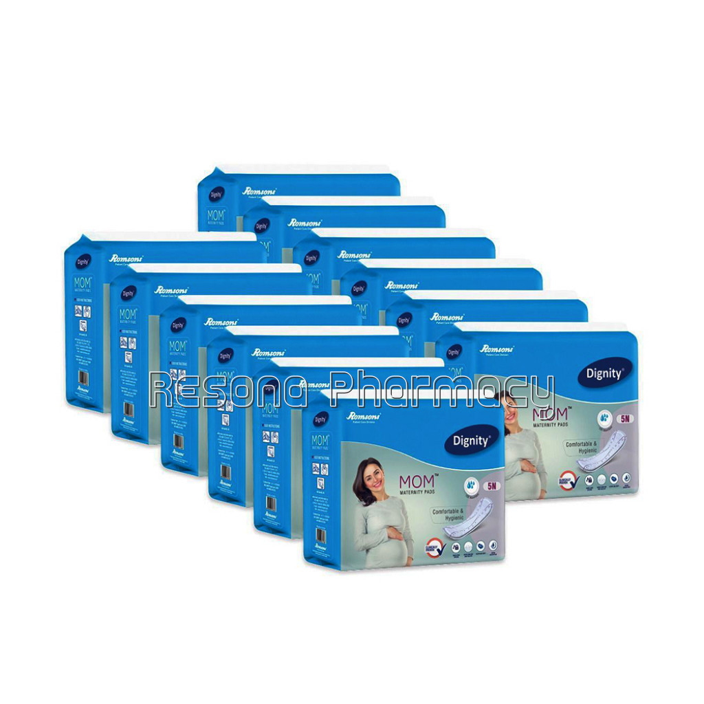 Dignity Mom Maternity Pads, Comfortable and Hygenic, Medium, 5 Pcs/Pack (Pack Of 12) 60 Pcs