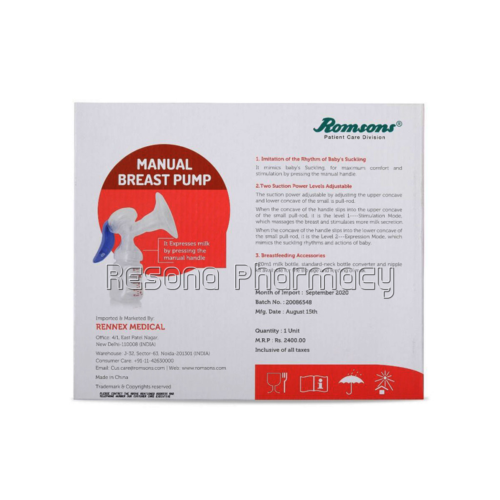 Romsons Manual Breast Pump, Soft and Gentle, Bpa Free
