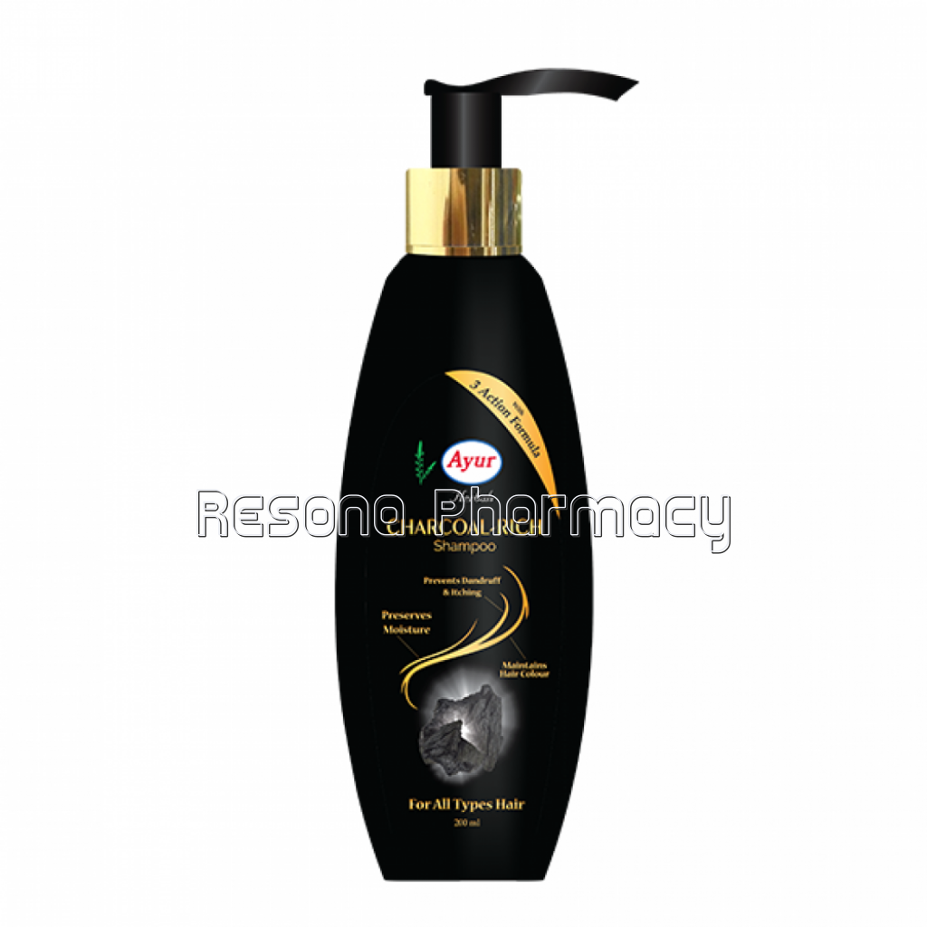 Ayur Herbals Moisturizing Charcoal Rich Shampoo 200 Ml