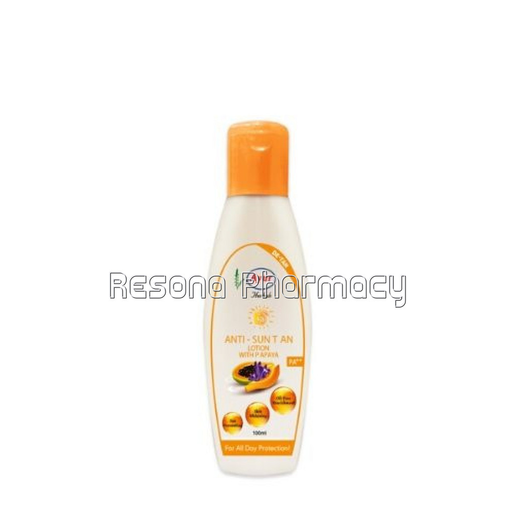 Ayur Herbals Anti Sun Tan Lotion With Papaya 100 Ml