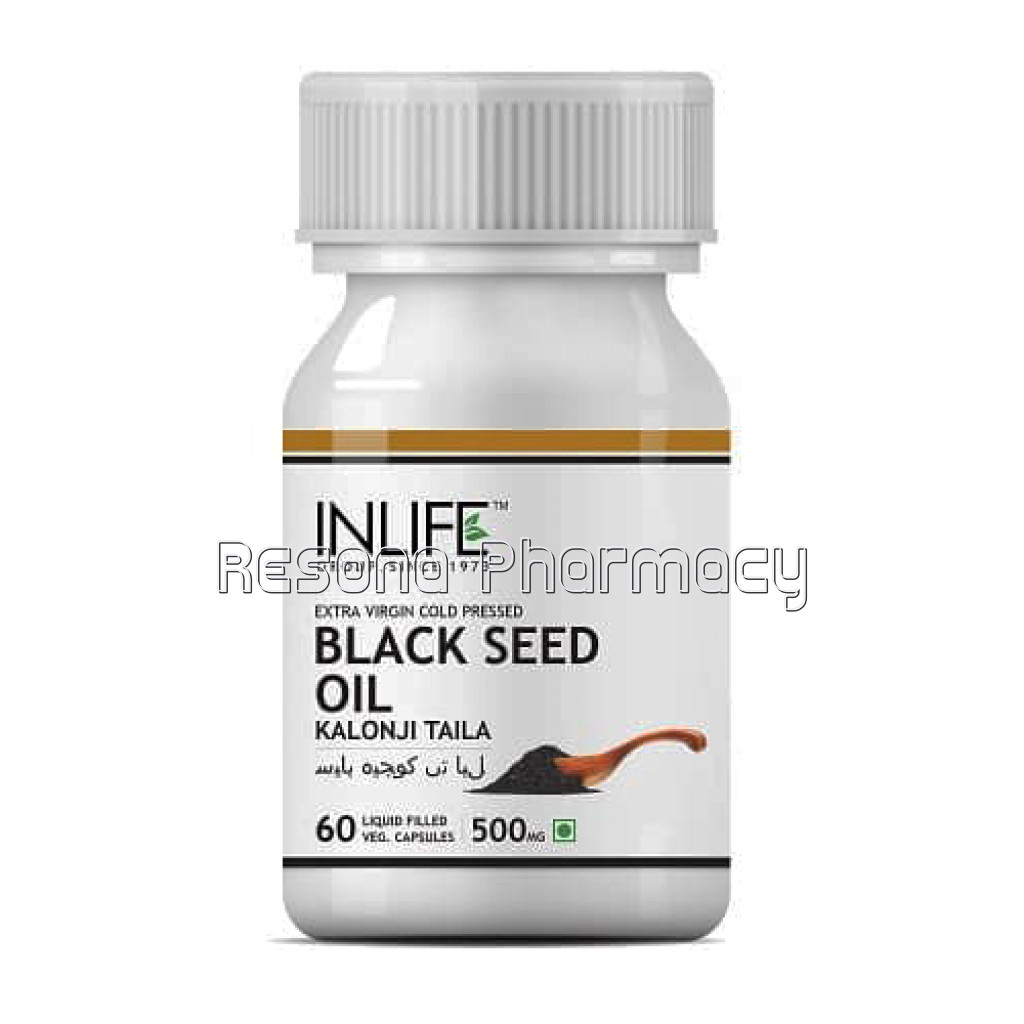 Inlife Black Seed (Kalonji) Oil Supplement, 500Mg  60 Veg. Capsules