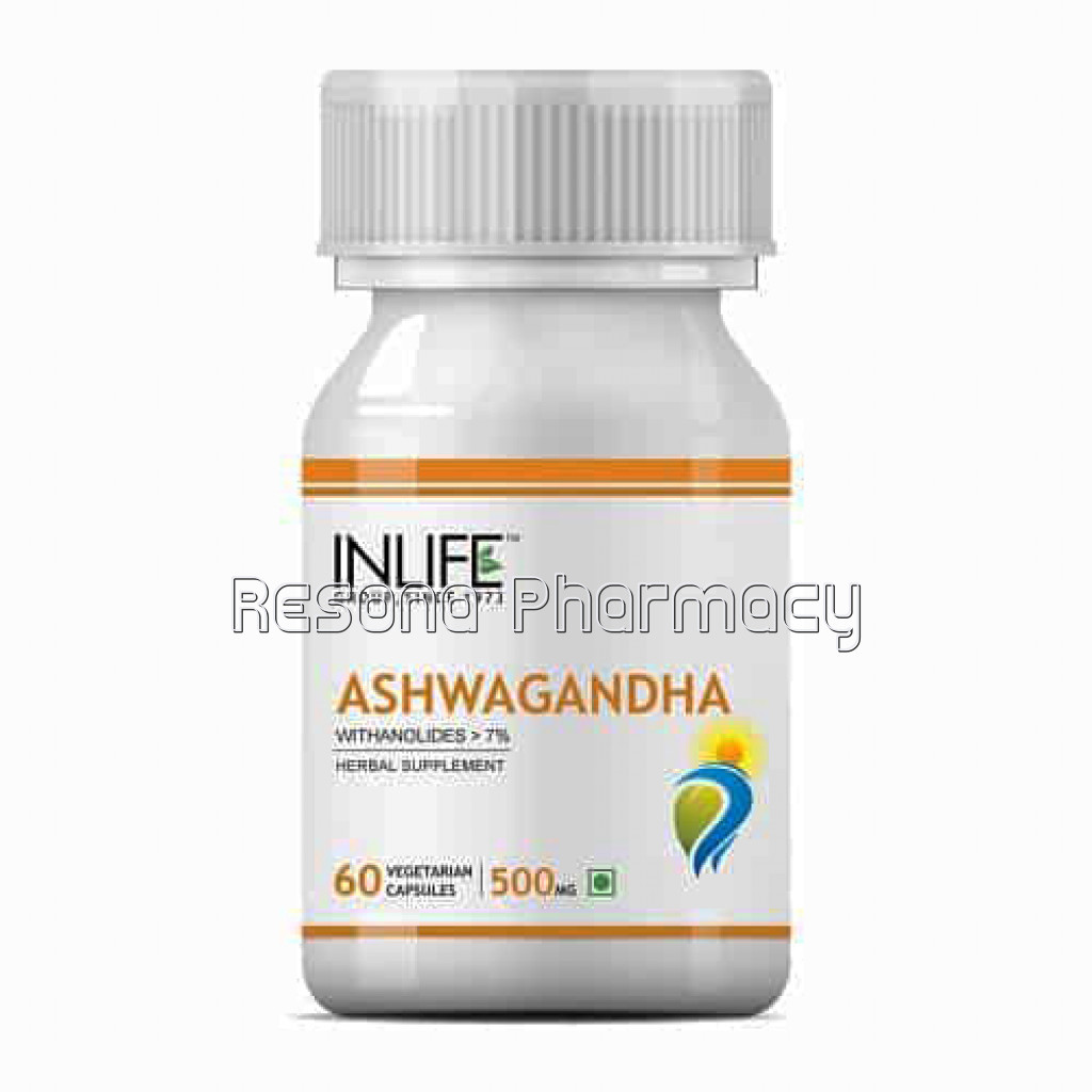 Inlife Ashwagandha Supplement (Withanolides>7%) 500 Mg – 60 Vegetarian Capsule