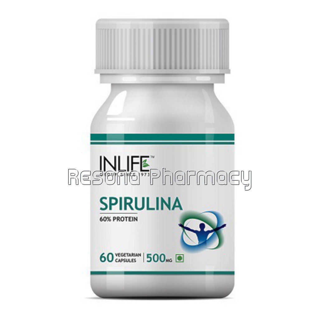 Inlife Spirulina, 500Mg (60 Veg. Capsules), Health Supplement