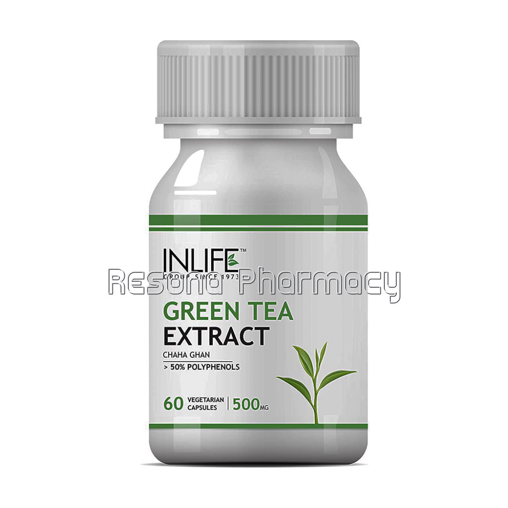 Inlife Green Tea Extract Supplement, 500 Mg – 60 Vegetarian Capsules