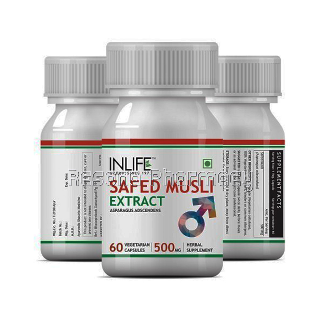 Inlife Safed Musli Extract Supplement, 500Mg – 60 Vegetarian Capsules