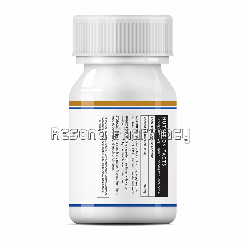 Inlife Coconut Oil Supplement, 500Mg – 60 Veg. Capsules