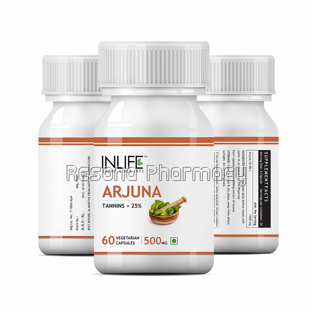Inlife Arjuna Extract Supplement, 500Mg – 60 Veg. Capsules