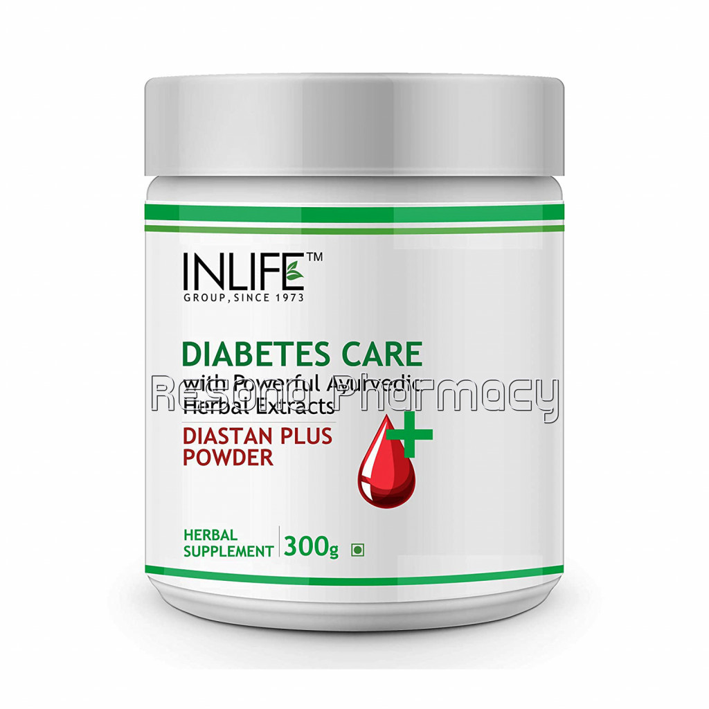 Inlife Diastan Plus Powder Diabetes Care Ayurvedic Herbal Supplement, 300 Grams (Natural)
