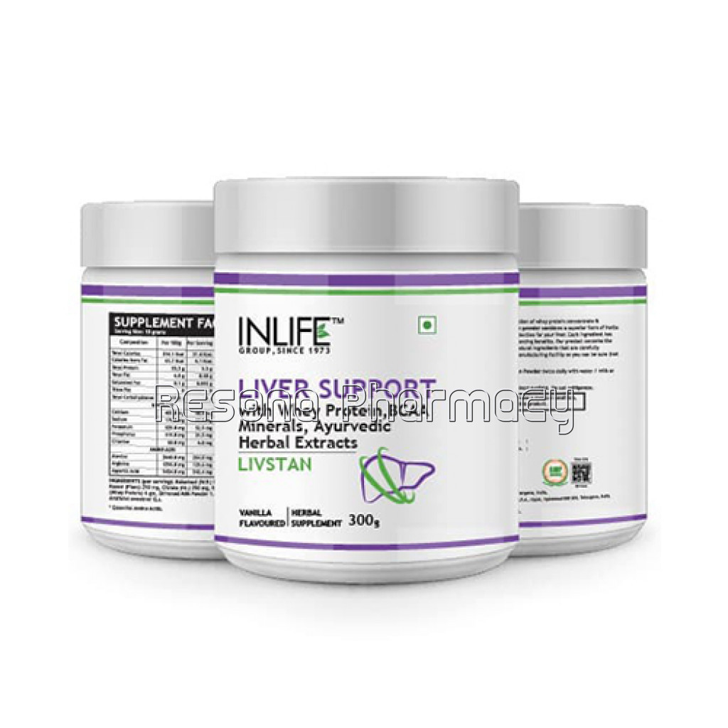 Inlife Livstan Liver Support Protein Powder Supplement Whey Protein Powder and Ayurvedic Herbs, 300 Grams (Vanilla)