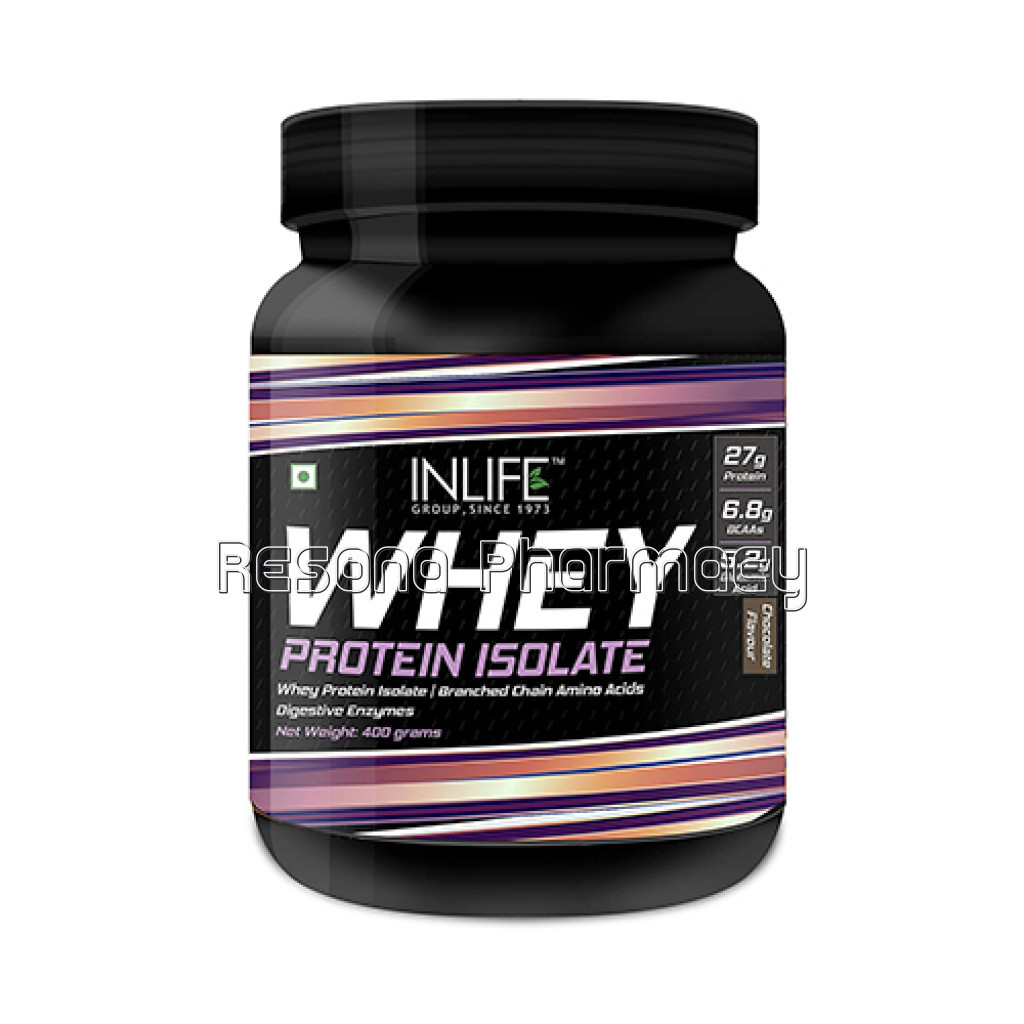 Inlife 100% Isolate Whey Protein Powder Supplement – 400Grams (Chocolate)