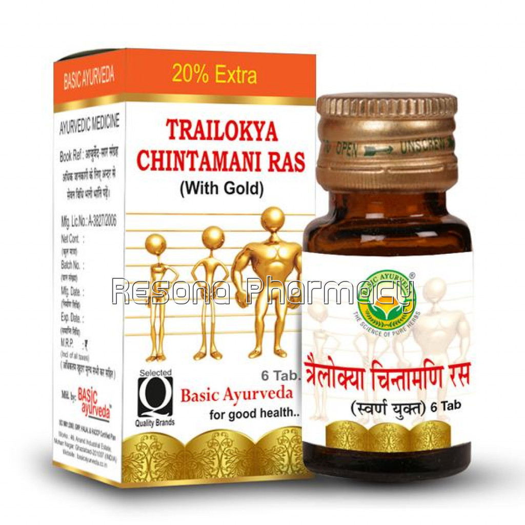 Basic Ayurveda Trailokya Chintamanin Ras (6 Tablets)