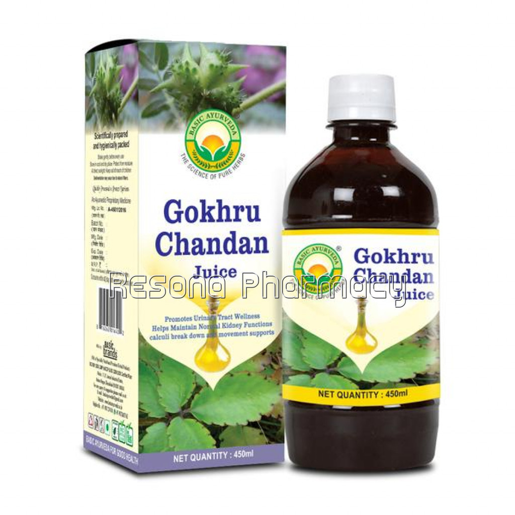 Basic Ayurveda Gokhru Chandan Juice 450 Ml