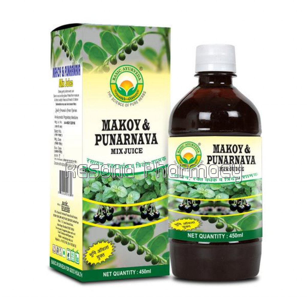 Basic Ayurveda Makoy and Punarnava Mix Juice 450 Ml