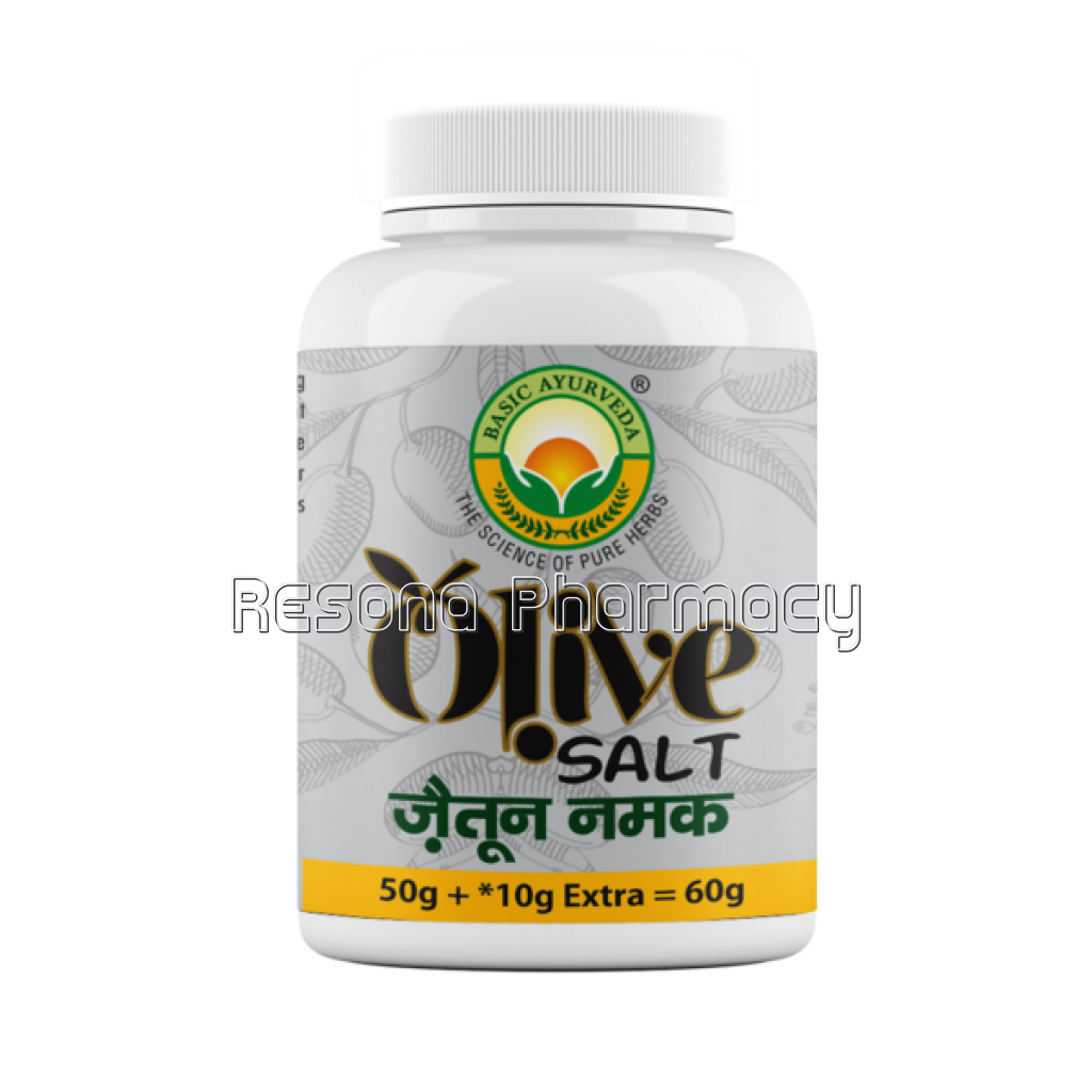 Basic Ayurveda Olive Salt (Jaitun Ka Namak Zaitoon) | Helps In Digestion | Treats Stomach Related Problems | Olive Cider Salt 60 Gm