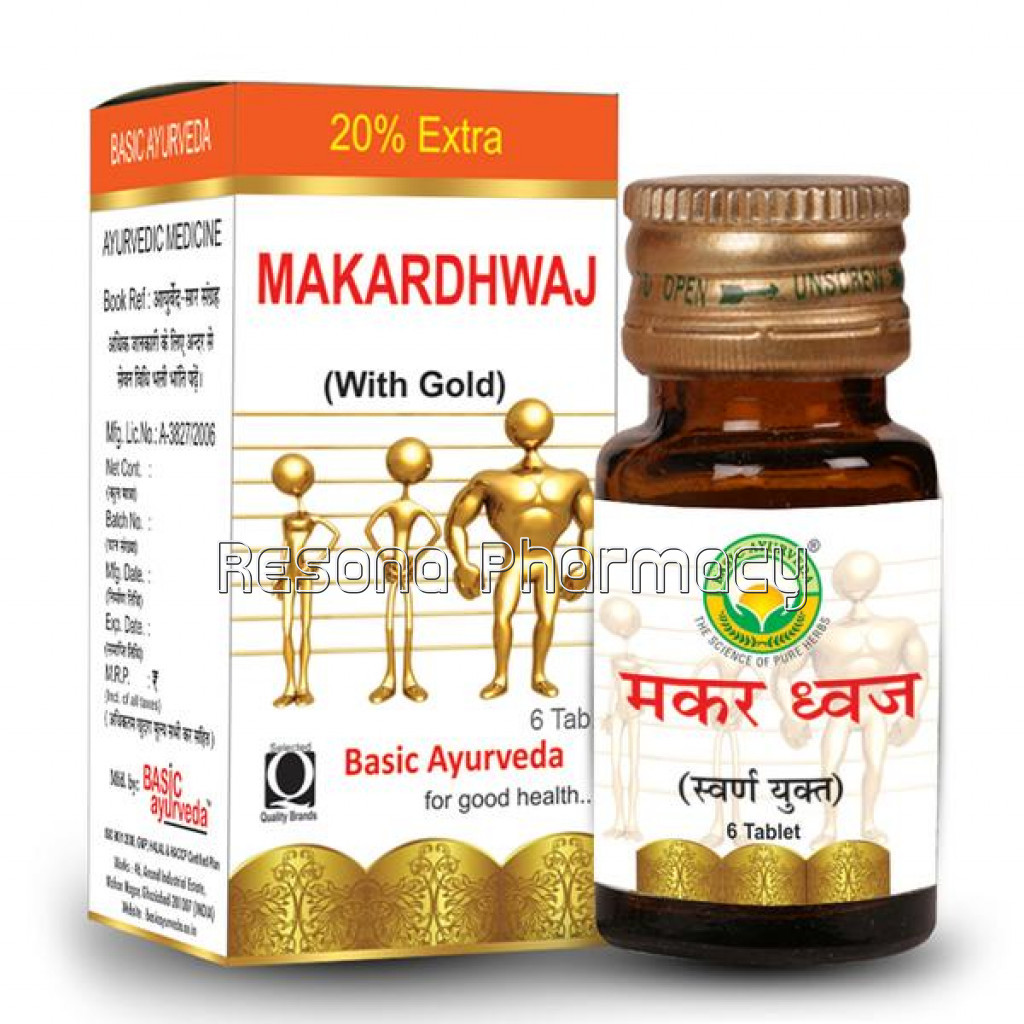 Basic Ayurveda Makardhwaj Bati (6 Tablets)