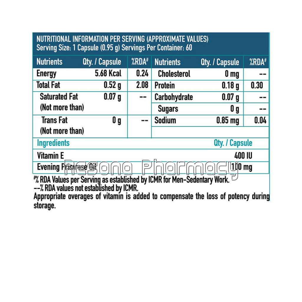 Healthkart Hk Vitals Vitamin E With Evening Primrose Oil, 60 Capsules