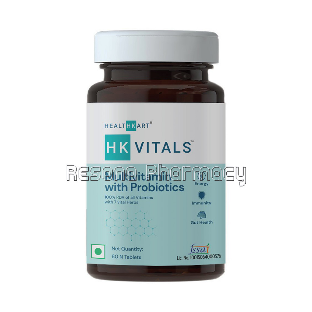 Healthkart Hk Vitals Multivitamin With Probiotics, 60 Tablet(S), Unflavoured