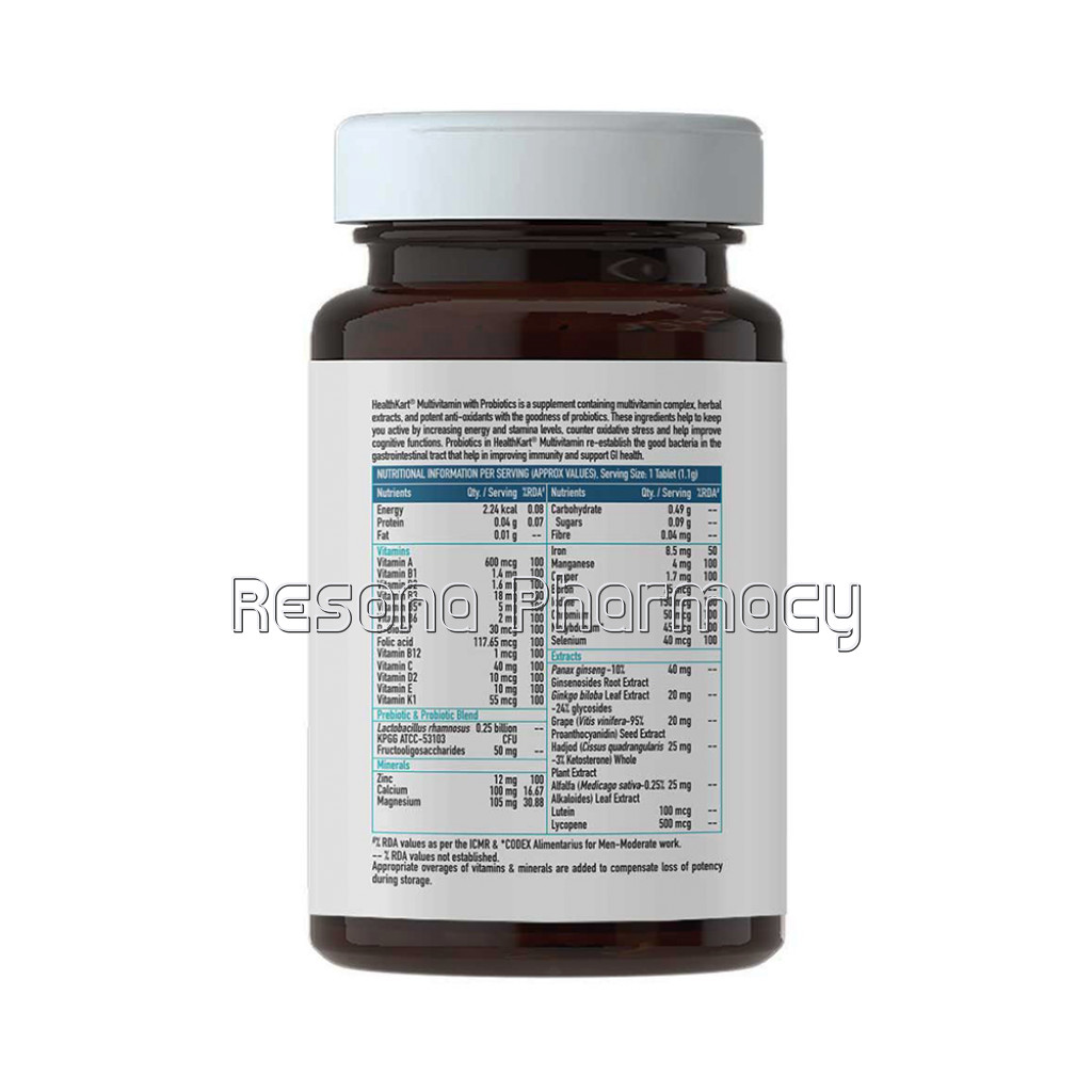 Healthkart Hk Vitals Multivitamin With Probiotics, 60 Tablet(S), Unflavoured