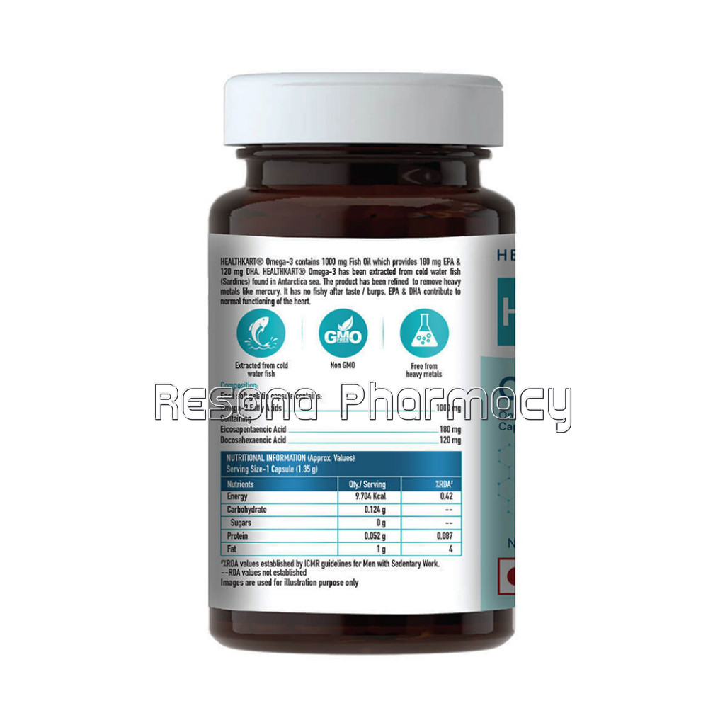 Healthkart Omega 3 1000Mg With 180Mg Epa And 120Mg Dha, 60 Softgels