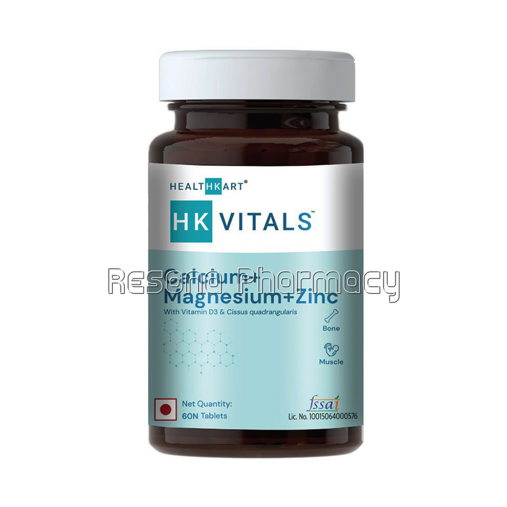 Healthkart Hk Vitals Calcium With Mag Zinc and Vit D3, 60 Tablet(S), Unflavoured